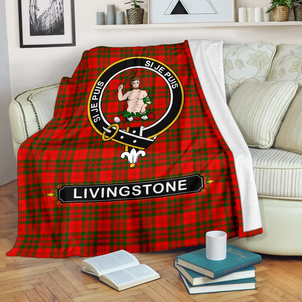 Livingstone Family Tartan Crest Blankets