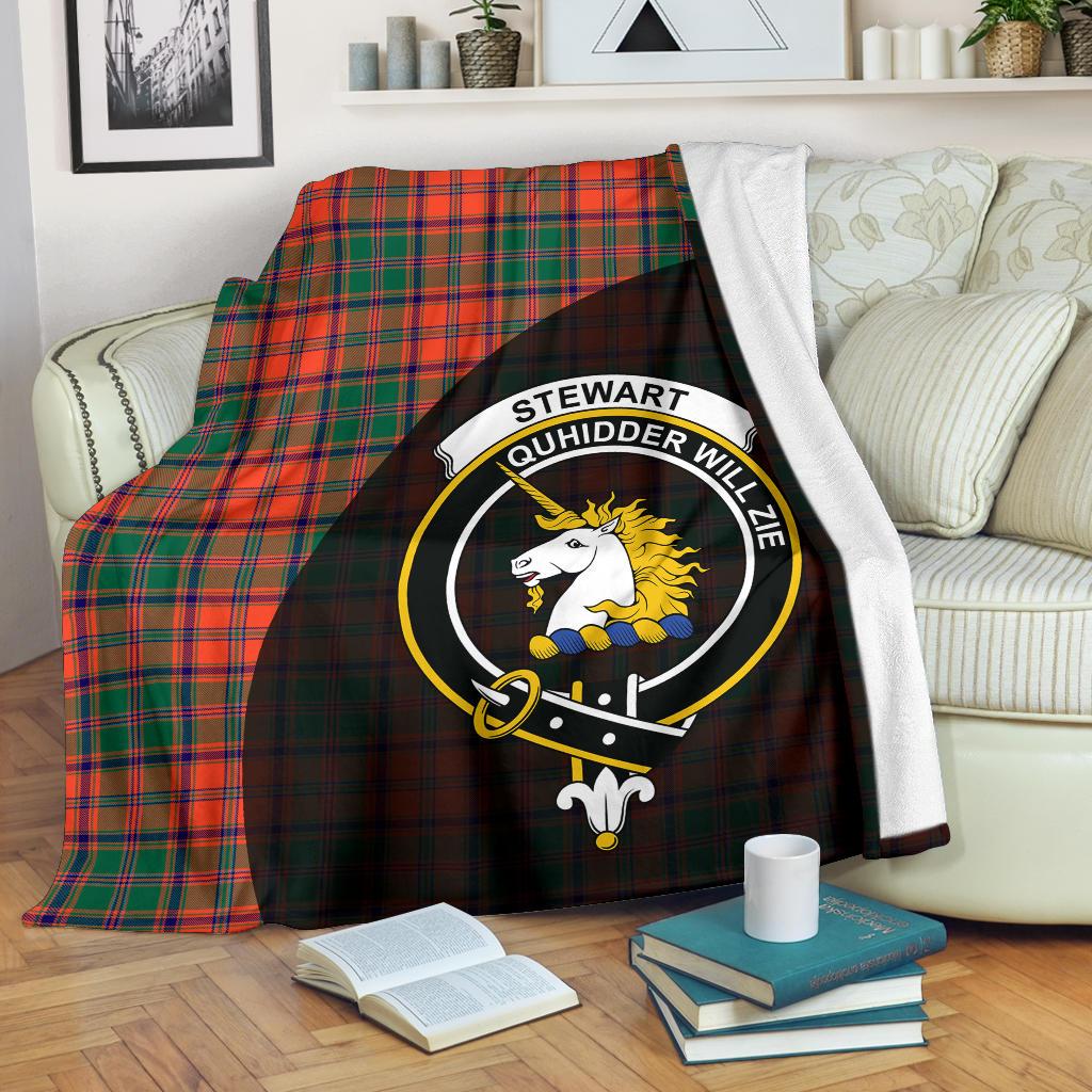 Stewart of Appin Ancient Tartan Crest Blanket - 3 Sizes