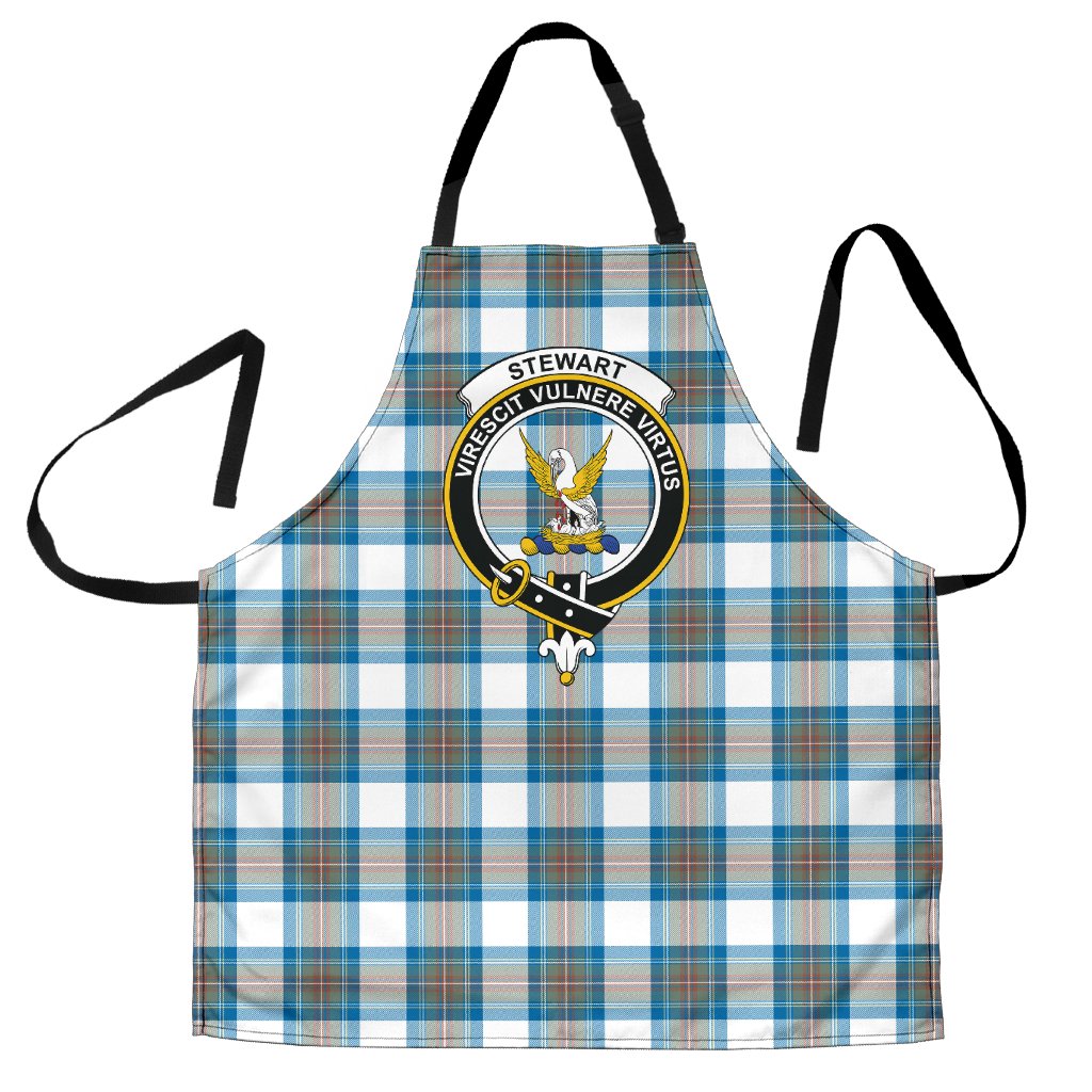 Stewart Muted Blue Tartan Crest Apron