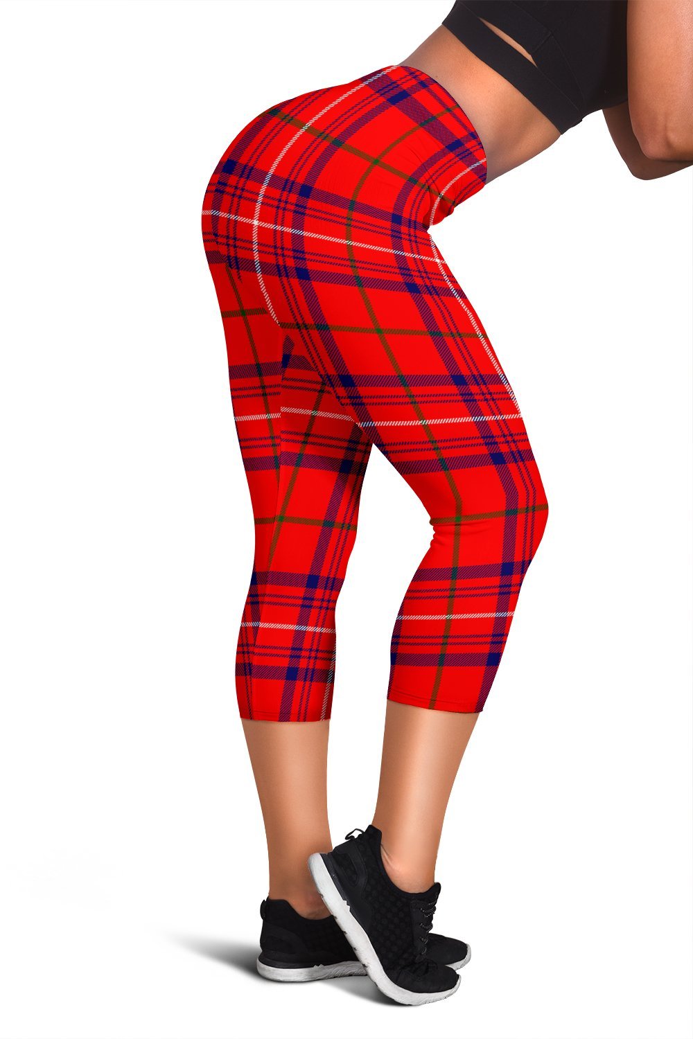 Rose Modern Tartan Capris Leggings