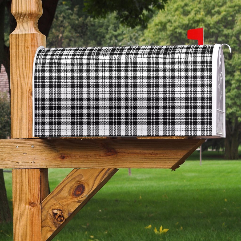 Scott Black & White Modern Tartan Mailbox