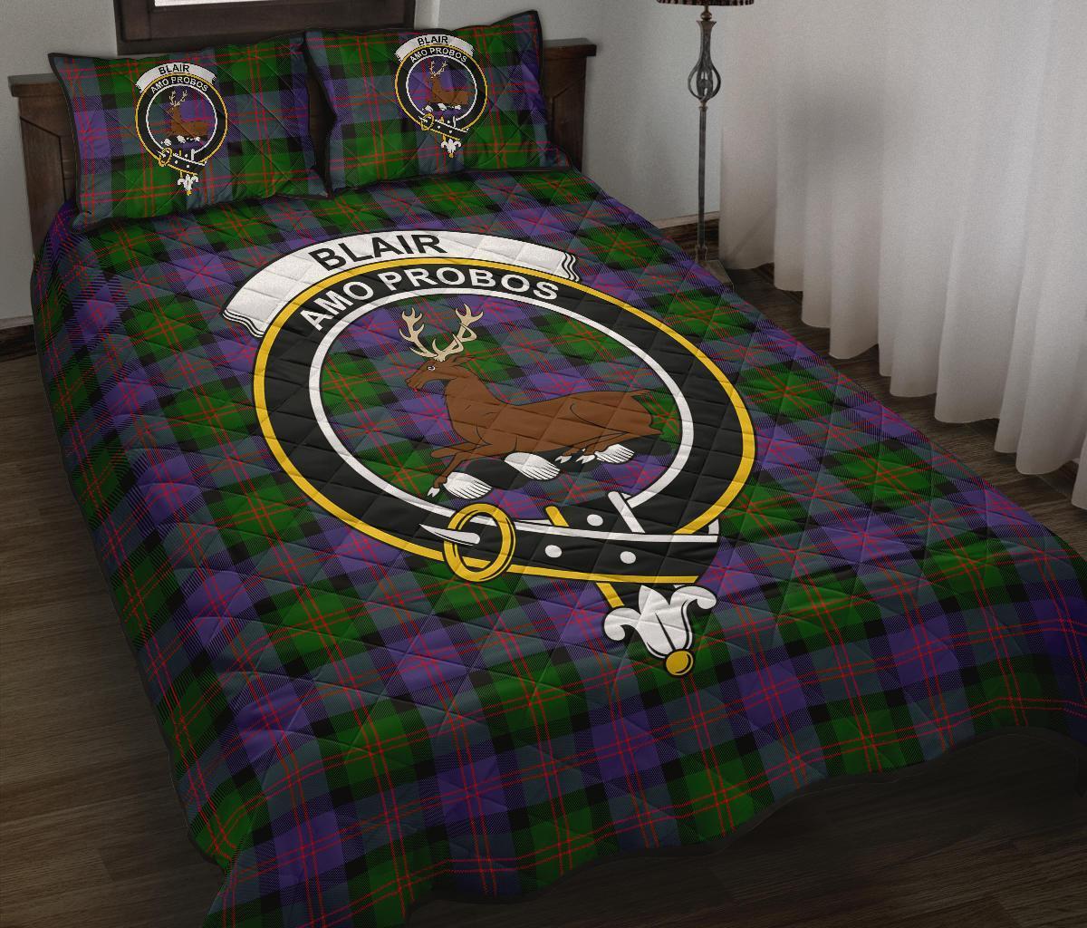 Blair Modern Tartan Crest Quilt Bed Set