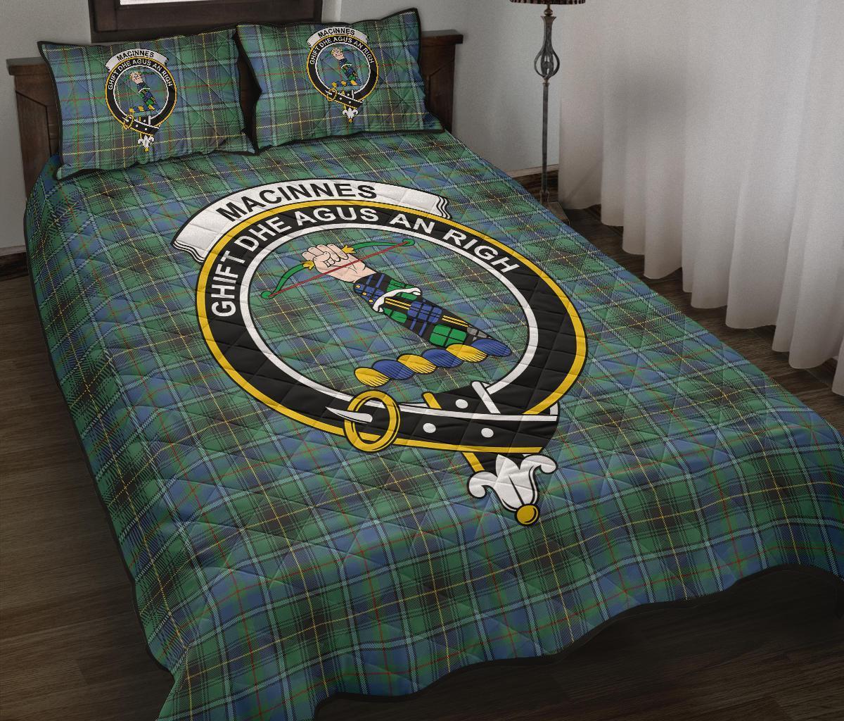 MacInnes Ancient Tartan Crest Quilt Bed Set