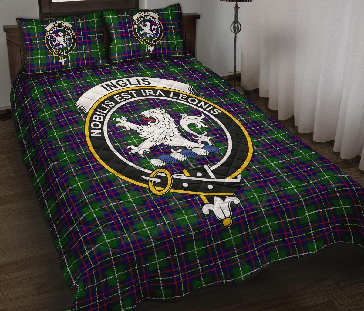 Inglis Modern Tartan Crest Quilt Bed Set