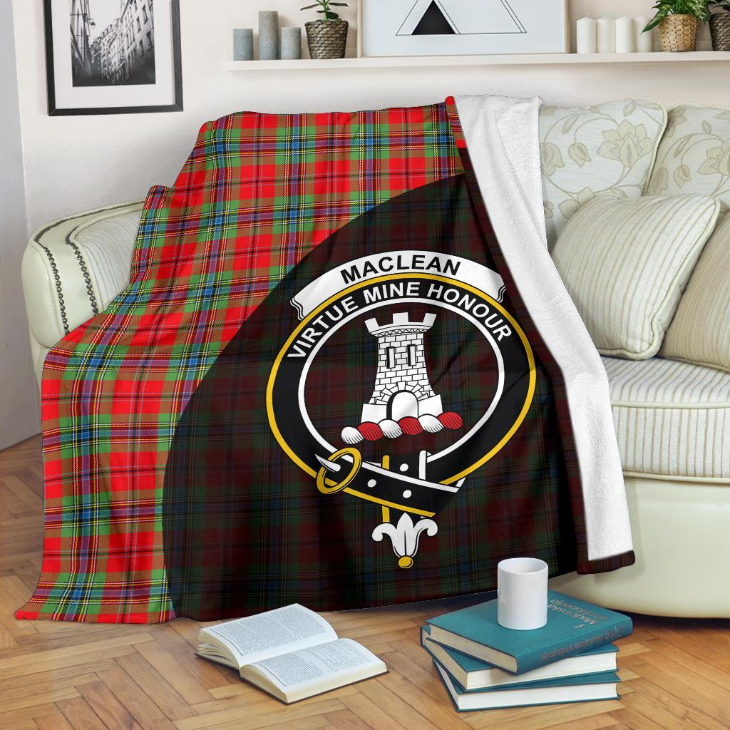 MacLean of Duart Modern Tartan Crest Blanket Wave Style