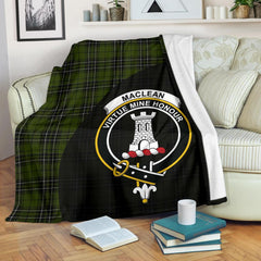 MacLean Hunting Tartan Crest Blanket Wave Style