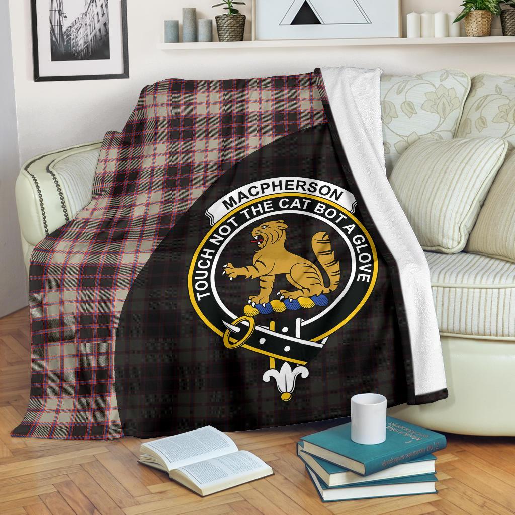 MacPherson Hunting Ancient Tartan Crest Blanket Wave Style