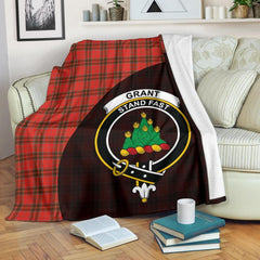 Grant Weathered Tartan Crest Blanket Wave Style