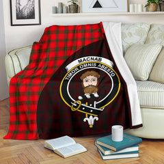 MacNab Modern Tartan Crest Blanket Wave Style