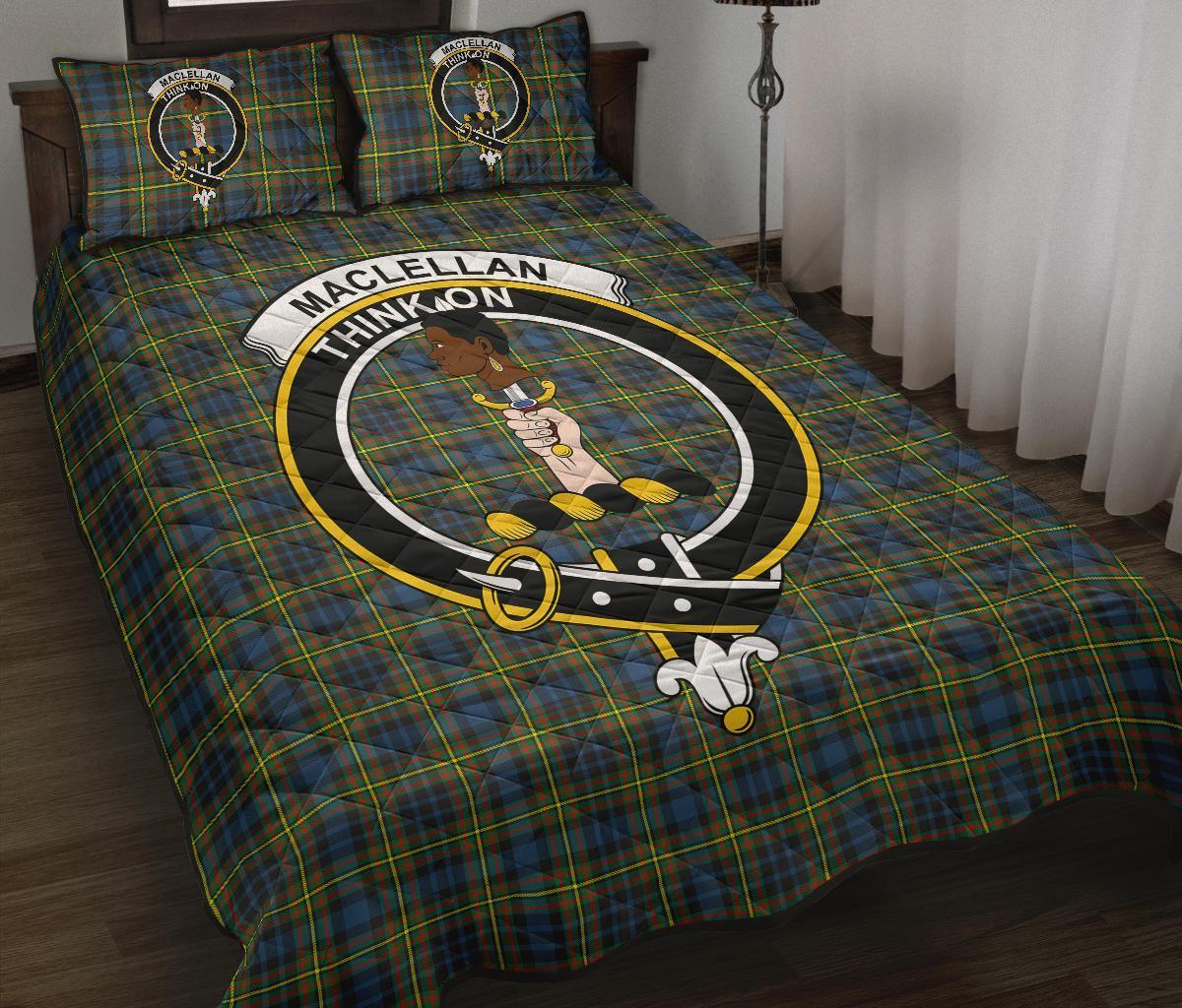 MacLellan Ancient Tartan Crest Quilt Bed Set