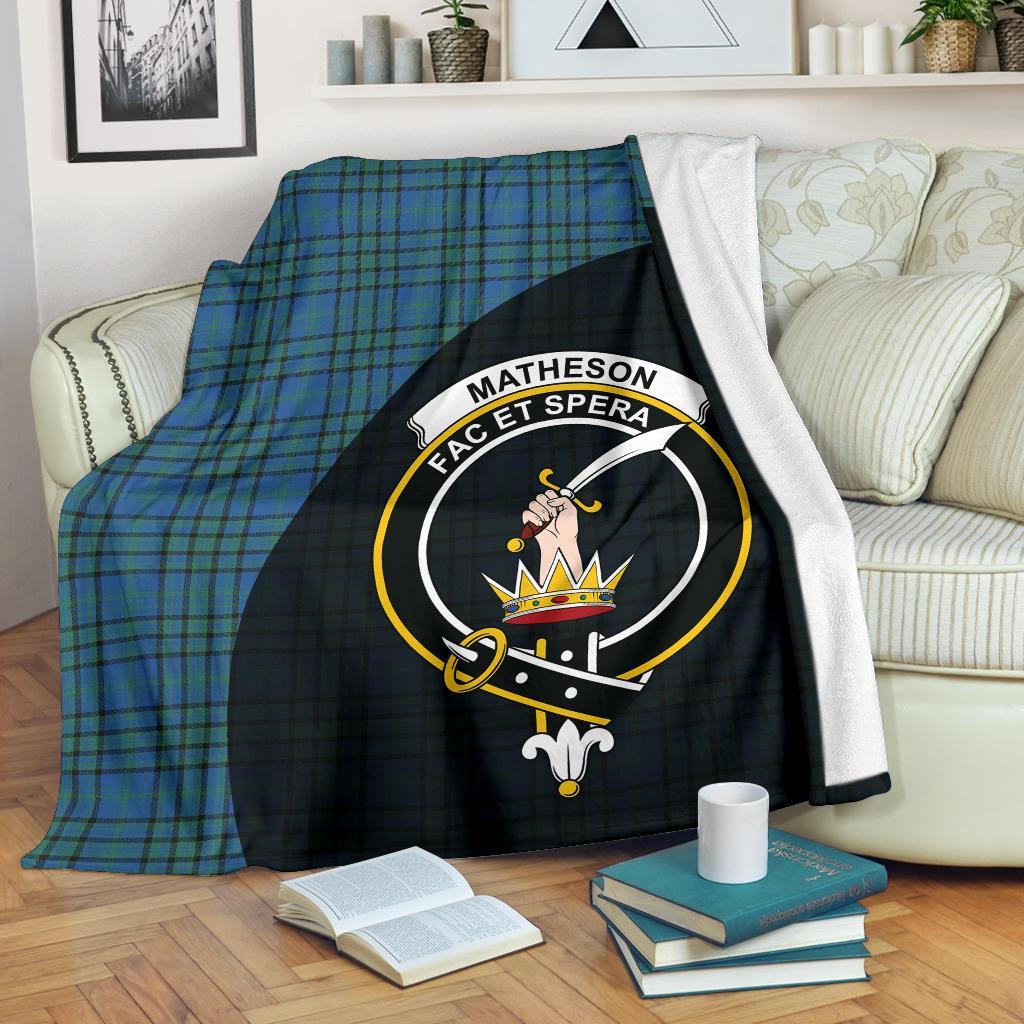 Matheson Hunting Ancient Tartan Crest Blanket Wave Style