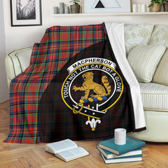 MacPherson Ancient Tartan Crest Blanket Wave Style