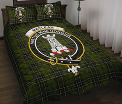 MacLean Hunting Tartan Crest Quilt Bed Set