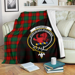 Stewart Atholl Modern Tartan Crest Blanket Wave Style