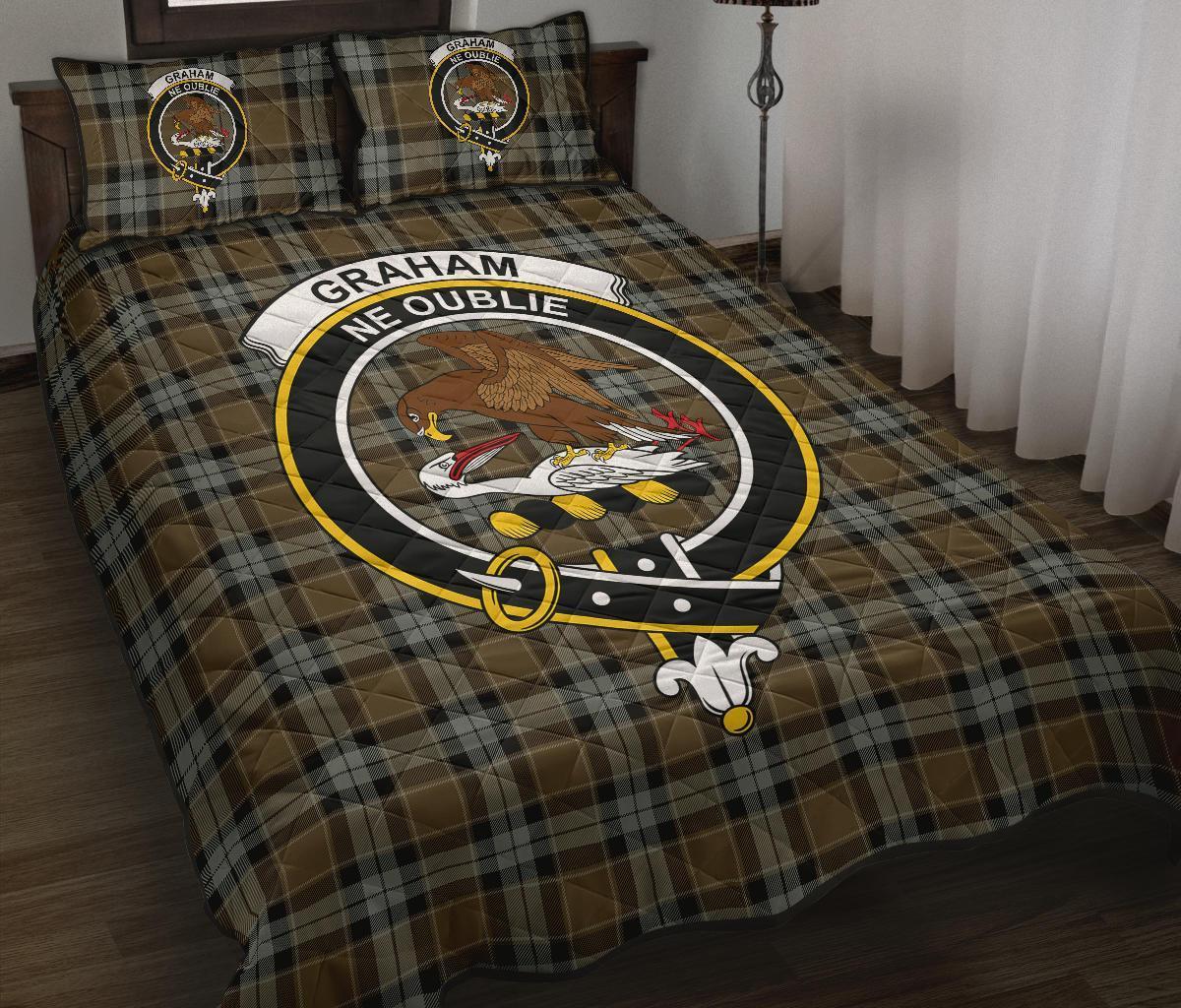 Graham of Menteith Weathered Tartan Crest Quilt Bed Set