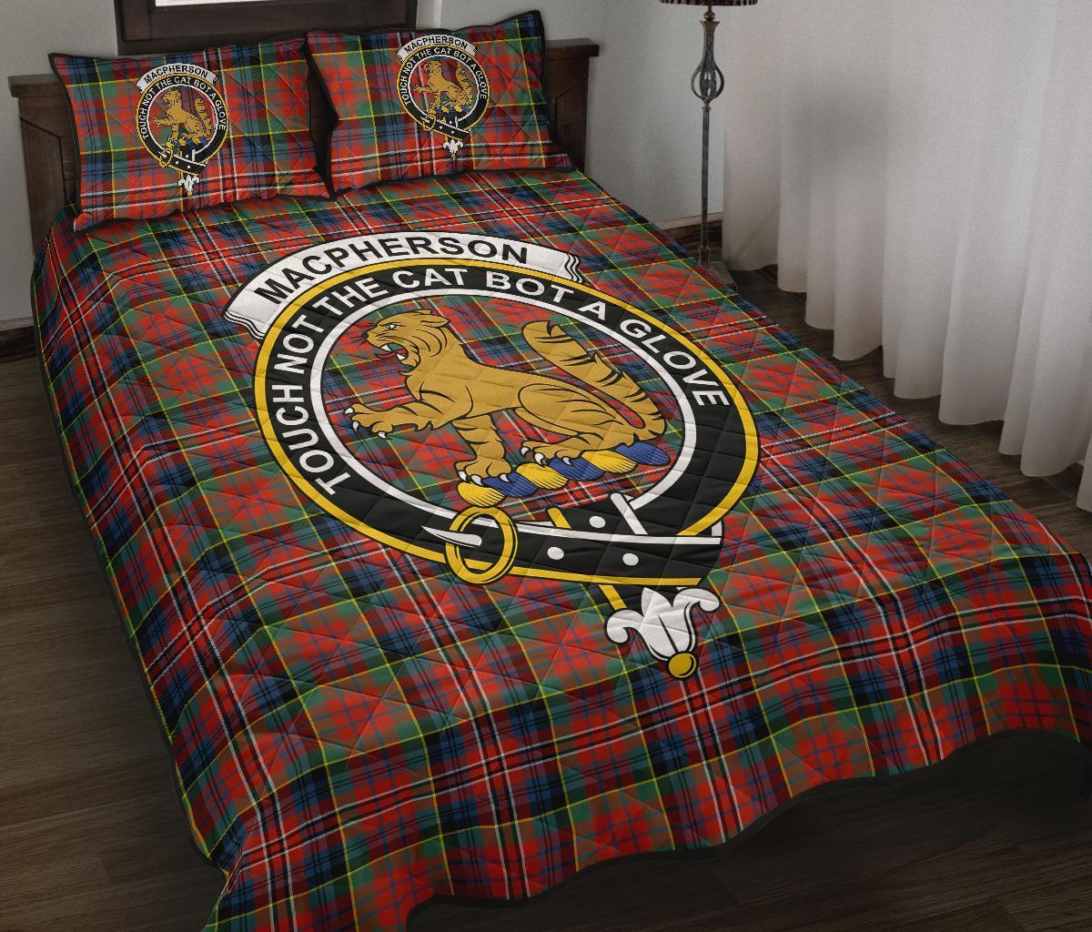 MacPherson Ancient Tartan Crest Quilt Bed Set