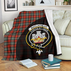 MacLachlan Weathered Tartan Crest Blanket Wave Style