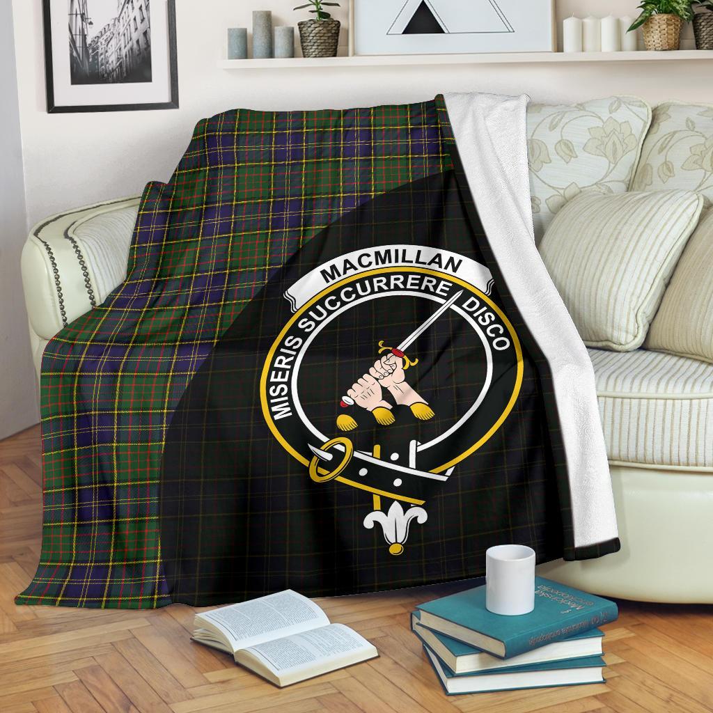 MacMillan Hunting Modern Tartan Crest Blanket Wave Style