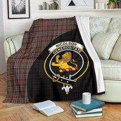 Nicolson Hunting Weathered Tartan Crest Blanket Wave Style