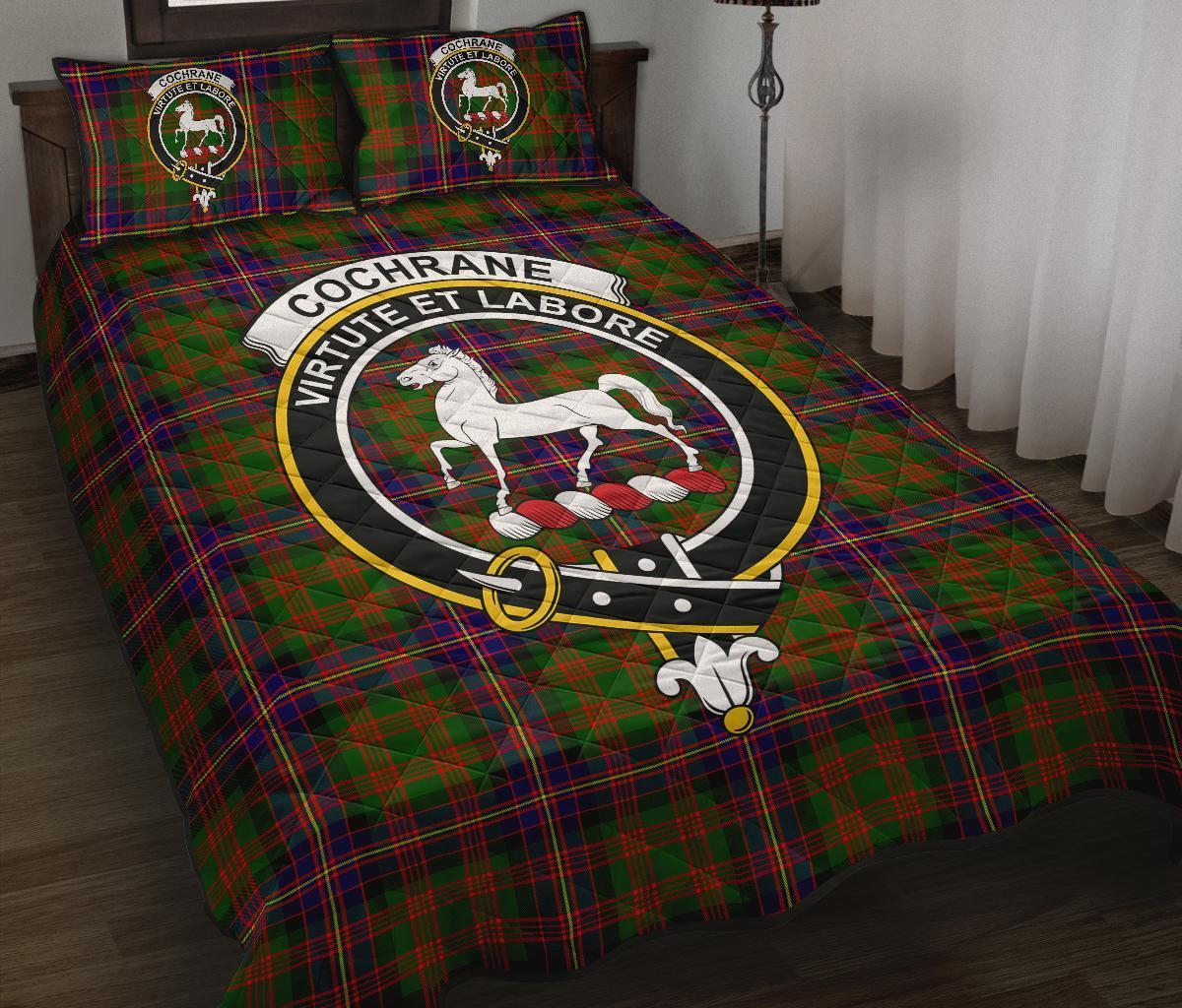 Cochrane Modern Tartan Crest Quilt Bed Set