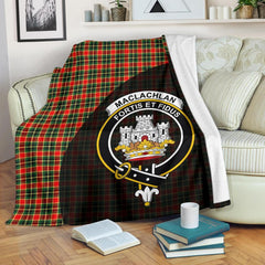 MacLachlan Hunting Modern Tartan Crest Blanket Wave Style