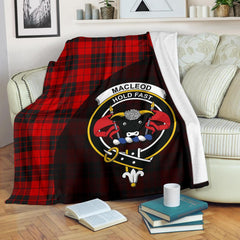 MacLeod of Raasay Tartan Crest Blanket Wave Style