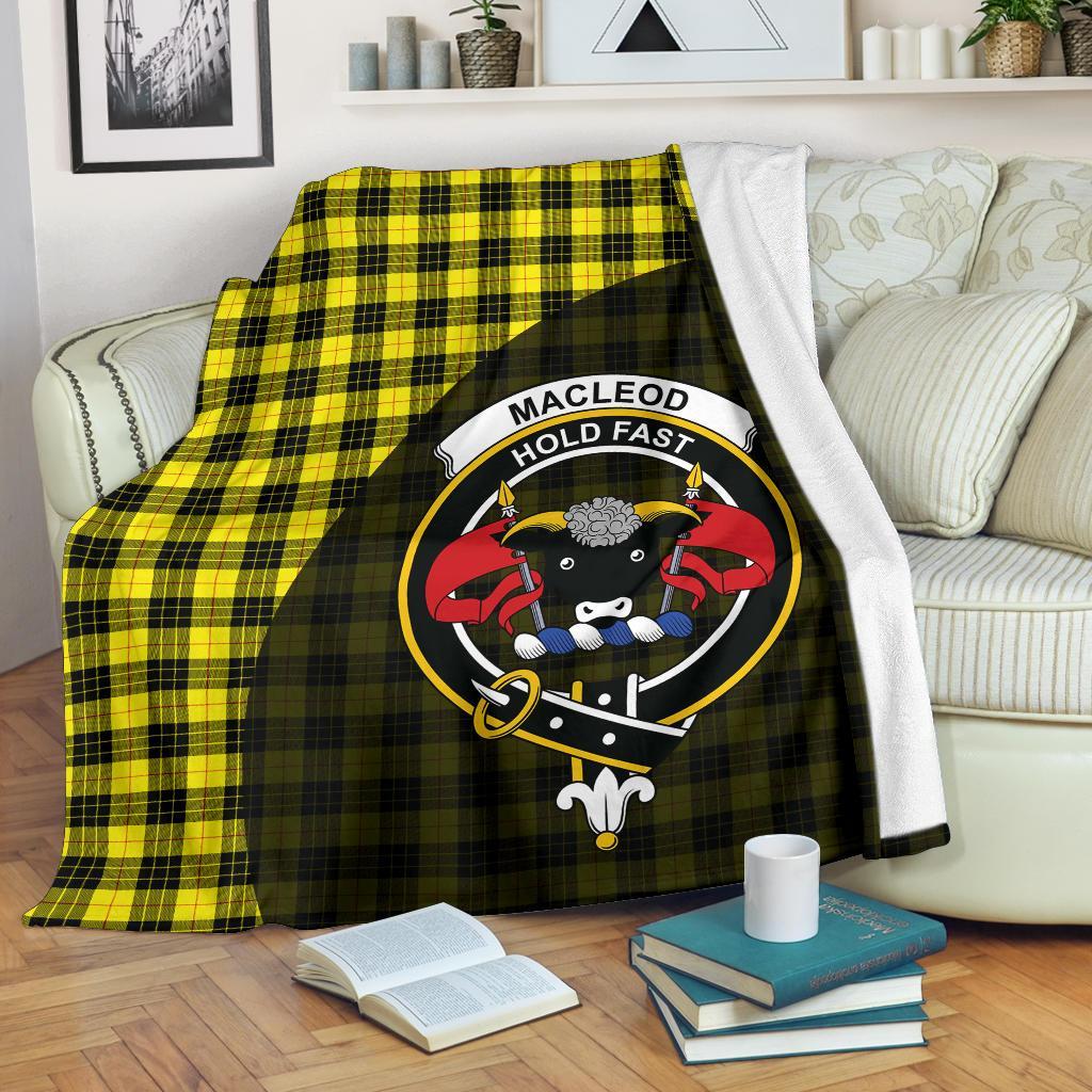 MacLeod of Lewis Modern Tartan Crest Blanket Wave Style