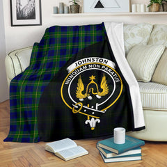 Johnston Modern Tartan Crest Blanket Wave Style