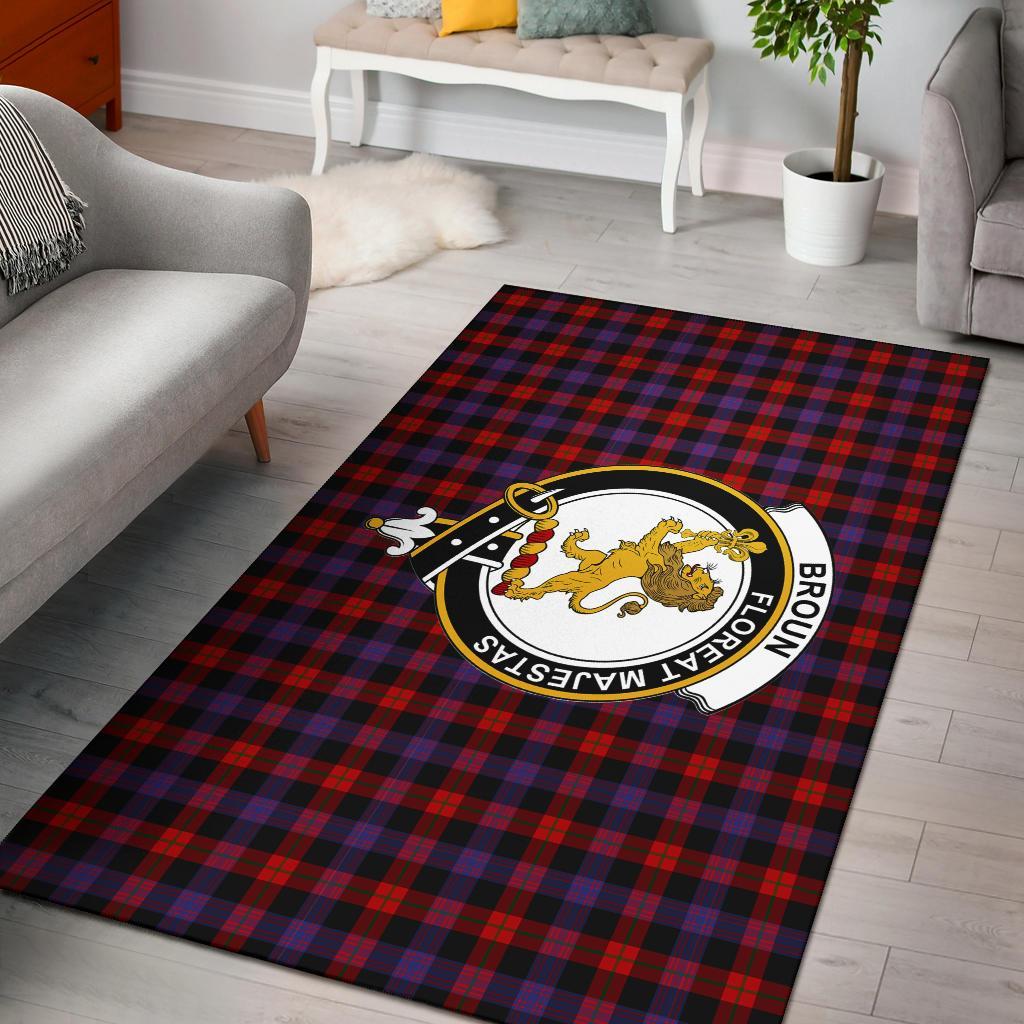 Broun Tartan Crest Area Rug