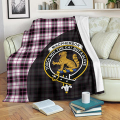 MacPherson Hunting Modern Tartan Crest Blanket Wave Style