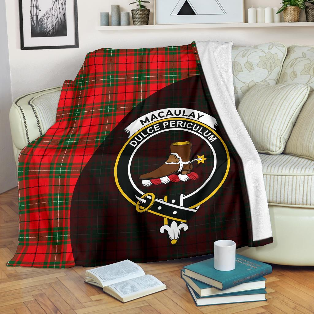 MacAulay Modern Tartan Crest Blanket Wave Style