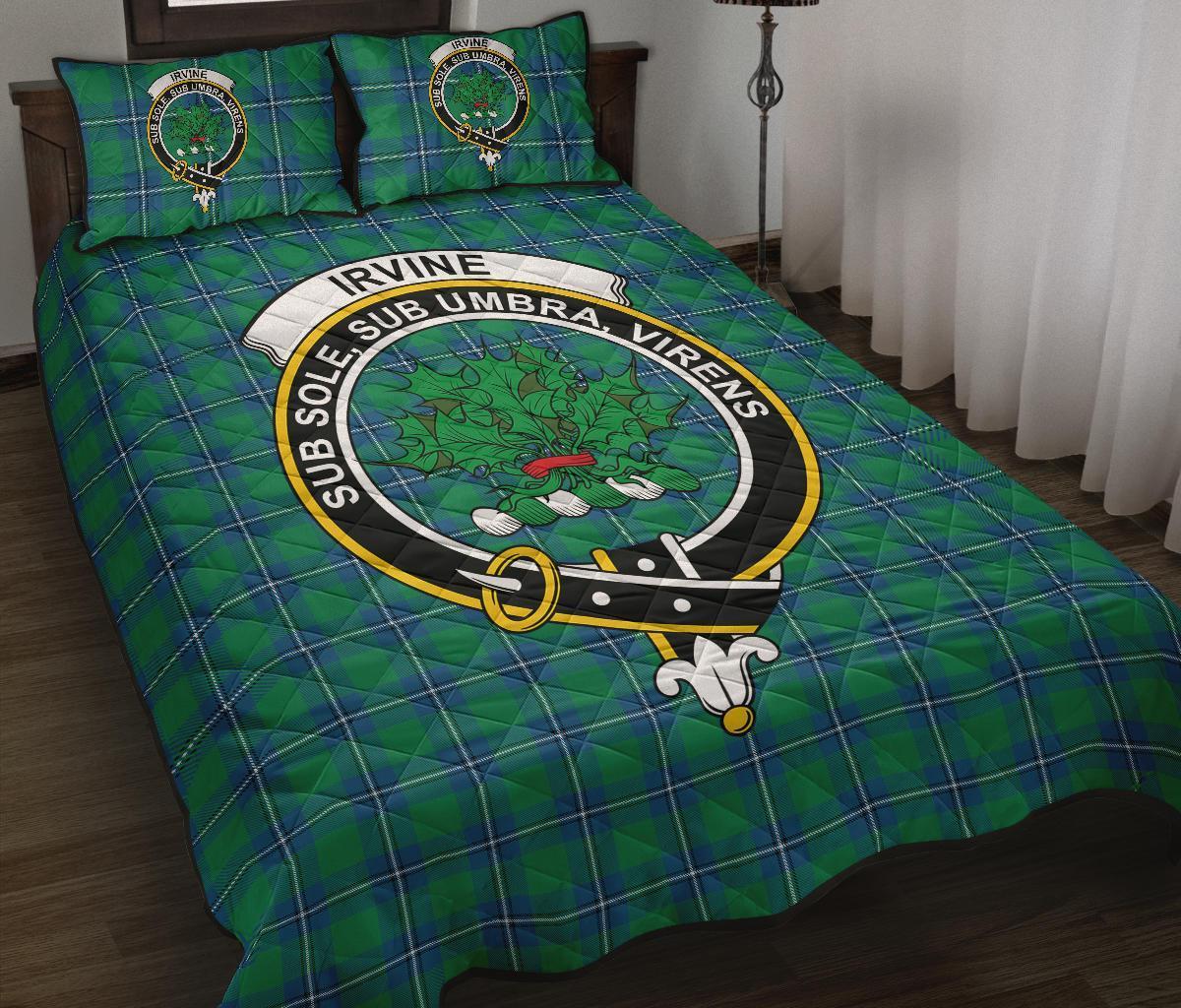 Irvine Ancient Tartan Crest Quilt Bed Set