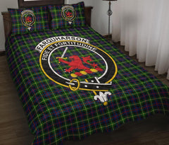 Farquharson Modern Tartan Crest Quilt Bed Set