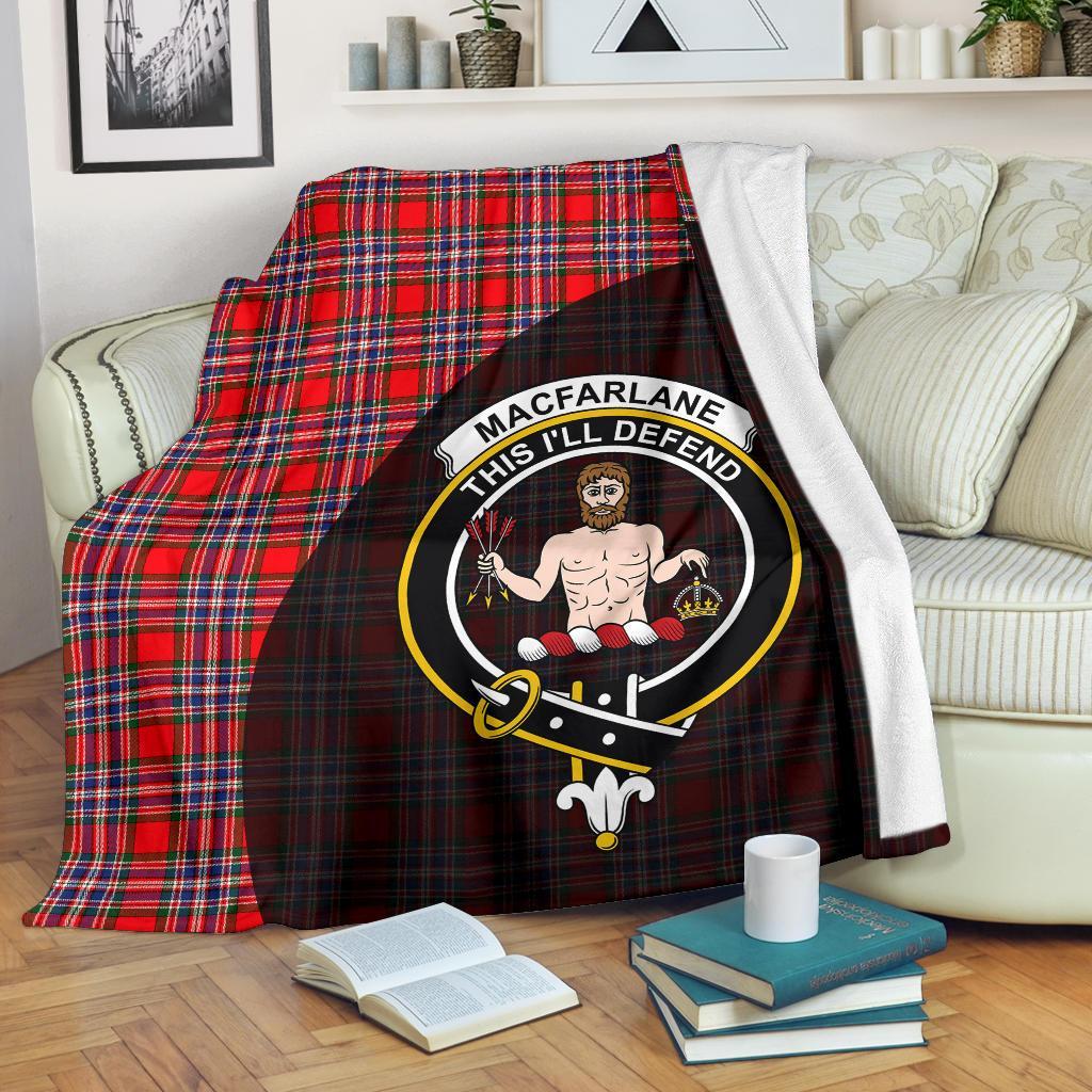 MacFarlane Modern Tartan Crest Blanket Wave Style