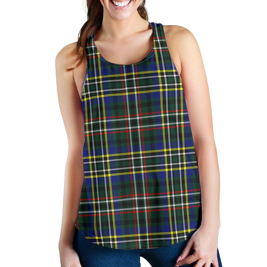 Scott Green Modern Tartan Women Racerback Tank Top