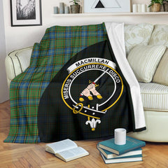 MacMillan Hunting Ancient Tartan Crest Blanket Wave Style