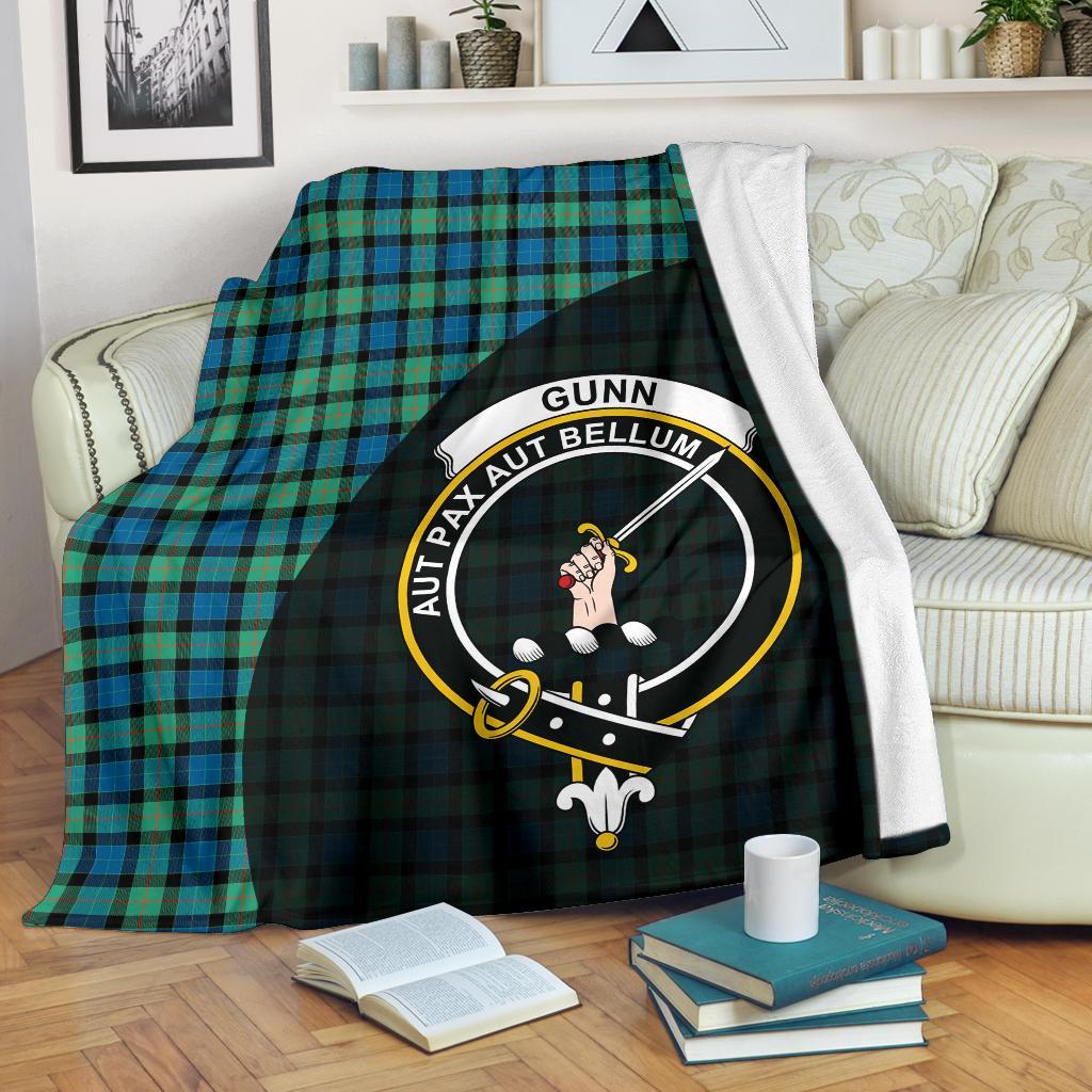 Gunn Ancient Tartan Crest Blanket Wave Style