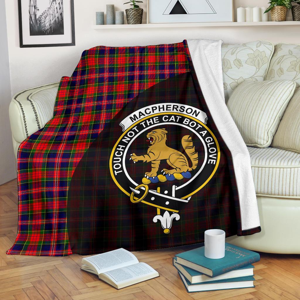 MacPherson Modern Tartan Crest Blanket Wave Style