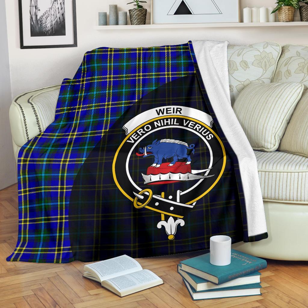 Weir Modern Tartan Crest Blanket Wave Style