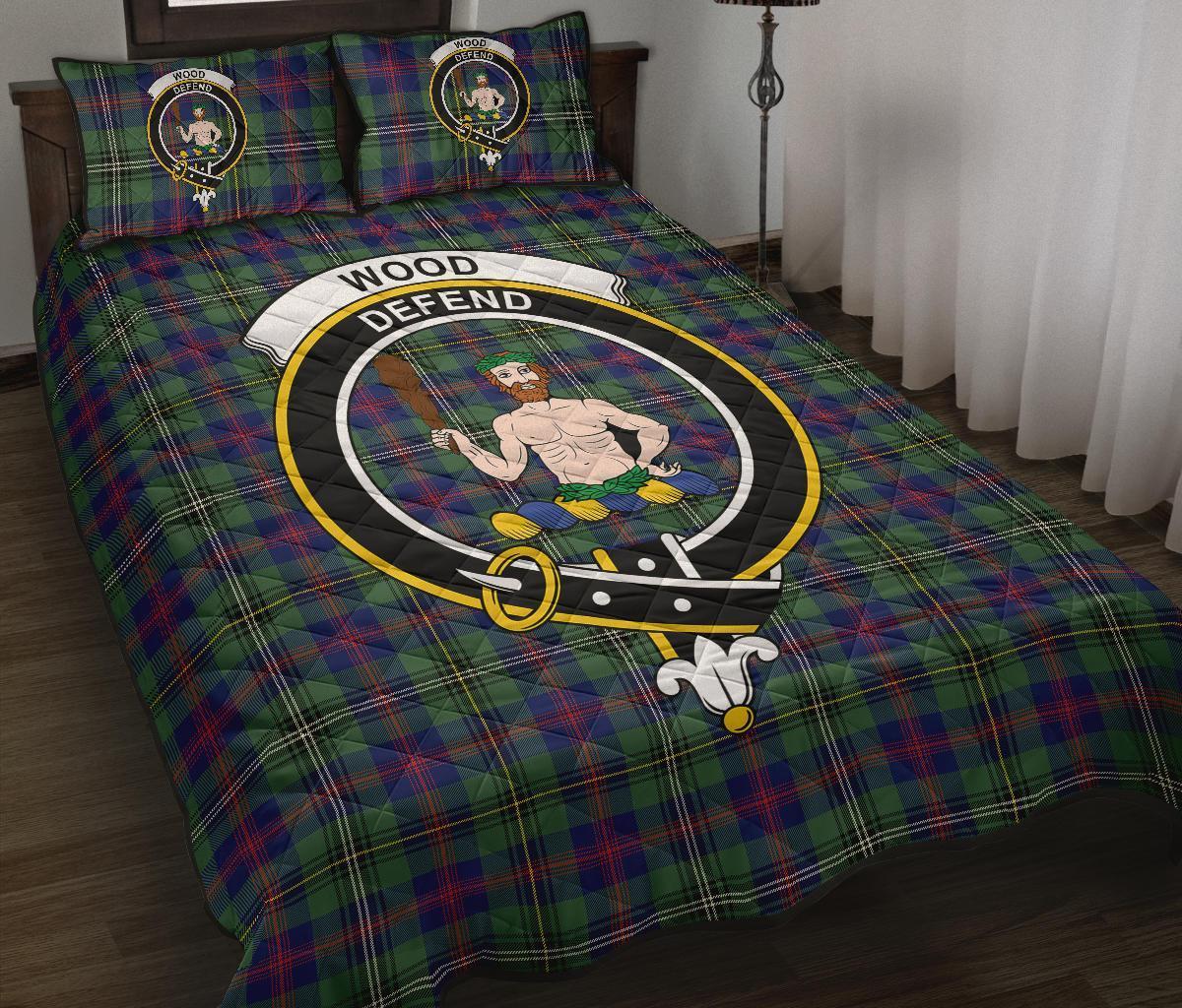 Wood Modern Tartan Crest Quilt Bed Set