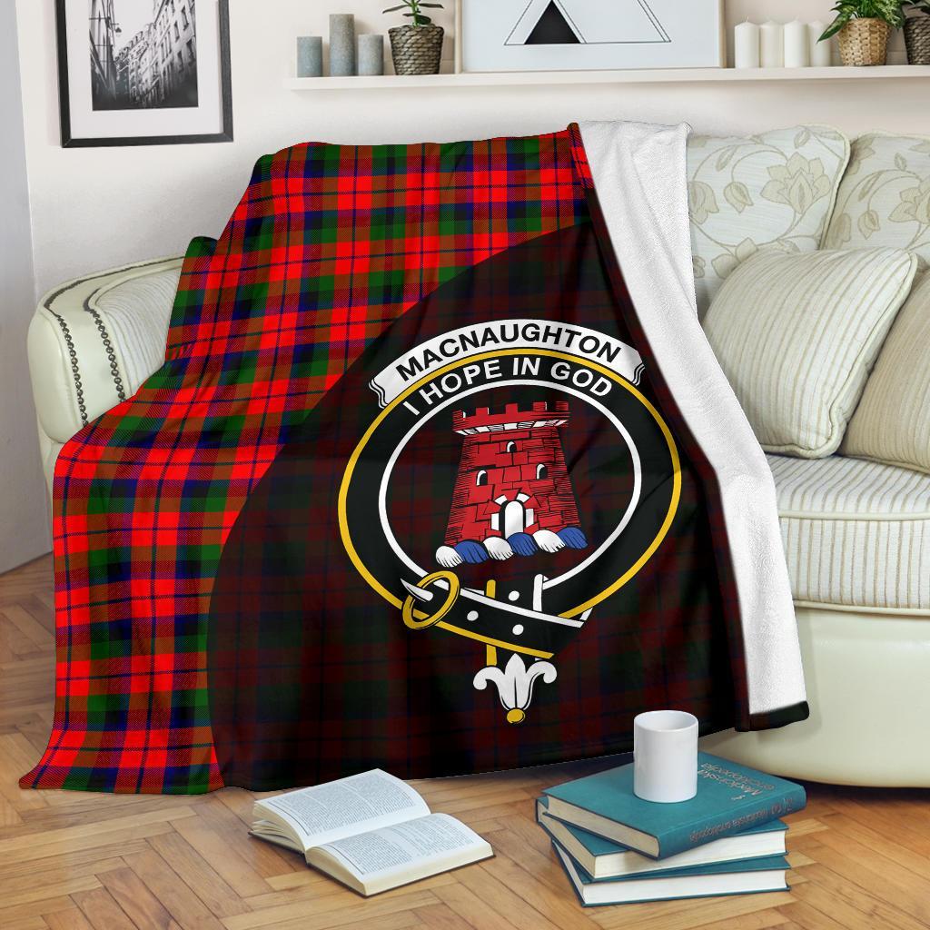 MacNaughton Modern Tartan Crest Blanket Wave Style