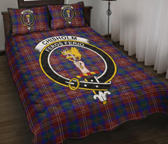 Chisholm Hunting Modern Tartan Crest Quilt Bed Set