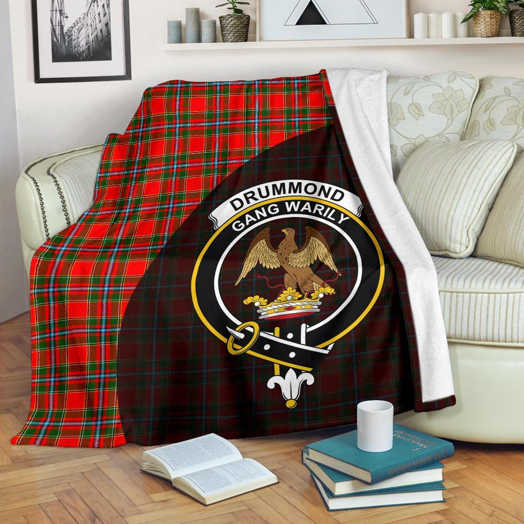 Drummond of Perth Tartan Crest Blanket Wave Style