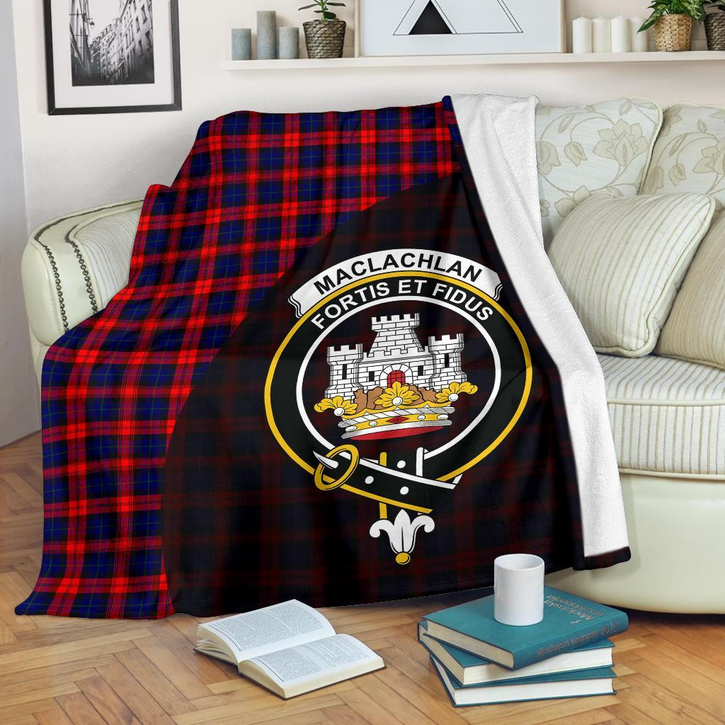 MacLachlan Modern Tartan Crest Blanket Wave Style