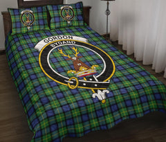 Gordon Old Ancient Tartan Crest Quilt Bed Set