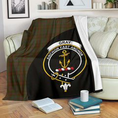 Gray Tartan Crest Blanket Wave Style