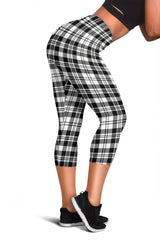 Scott Black & White Modern Tartan Capris Leggings