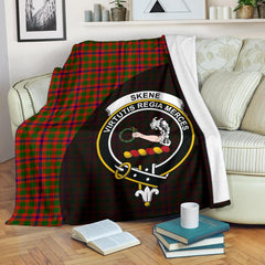 Skene Modern Tartan Crest Blanket Wave Style