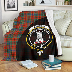 MacLean of Duart Ancient Tartan Crest Blanket Wave Style