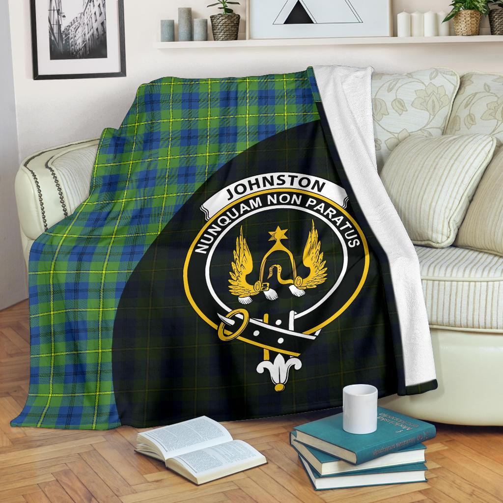 Johnston Ancient Tartan Crest Blanket Wave Style